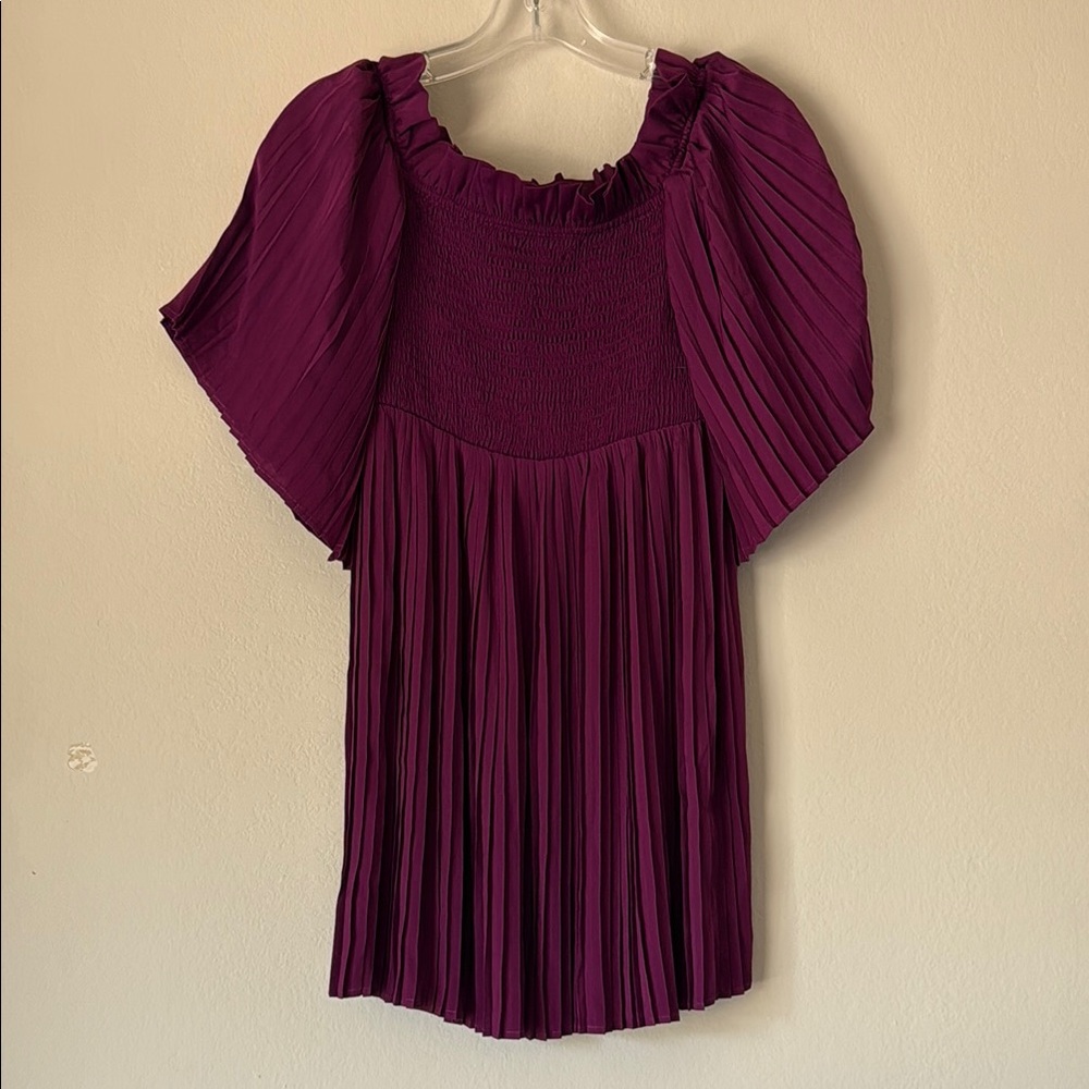 ALI & JAY Deep Purple Pleated Blouse